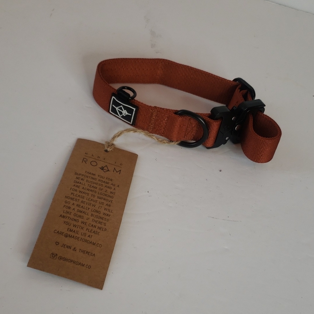 Made To Roam Rust Orange Dog Collar NWT Medium/Large
